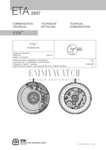 Eta 2897 automatic clearance movement